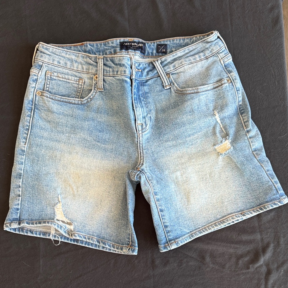 Lucky Brand Roll Up Light Blue Jean Shorts